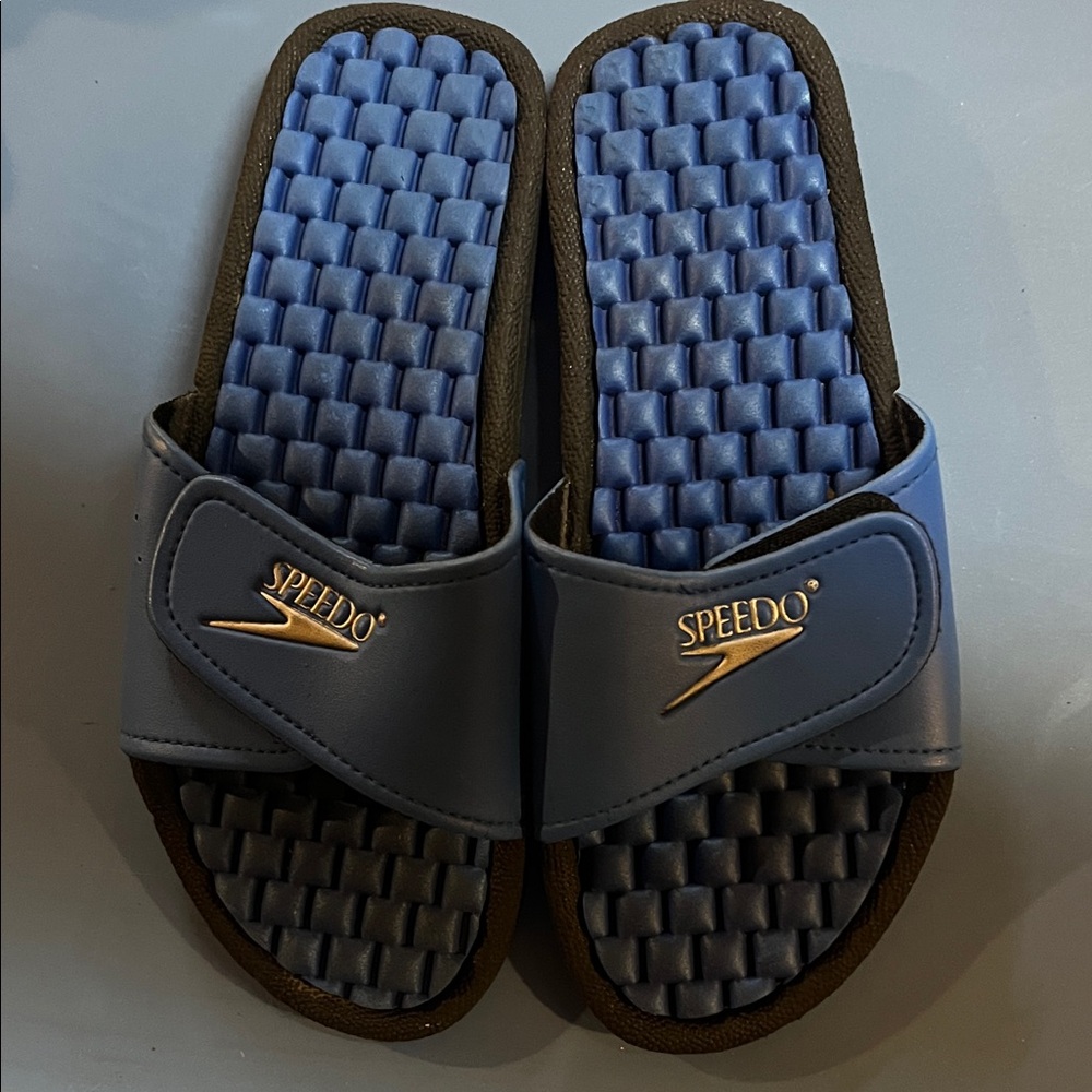 Speedo Blue and Black Kids Slide Sandals